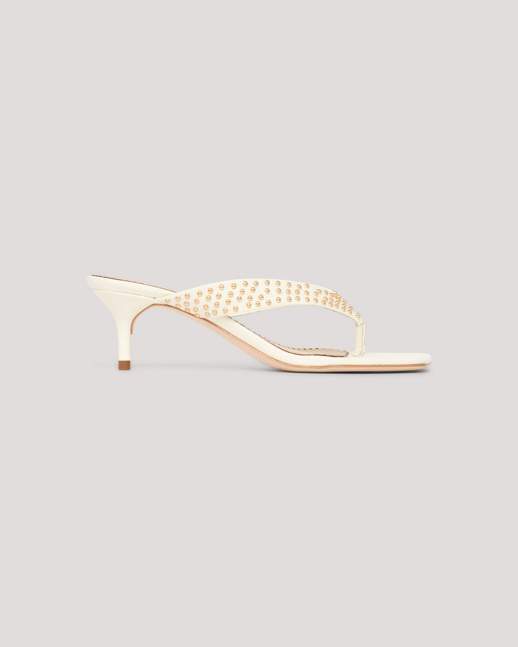 Frankie Studded Leather Kitten Heel Sandal