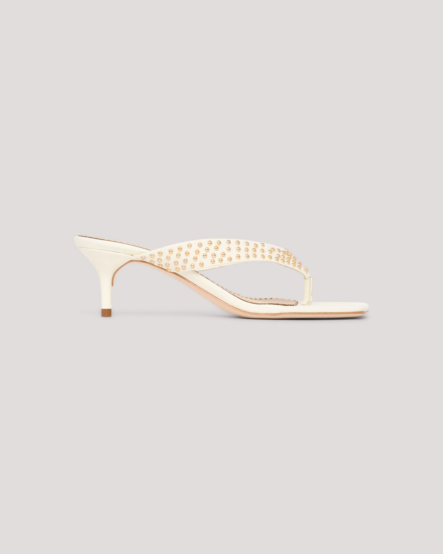 Frankie Studded Leather Kitten Heel Sandal
