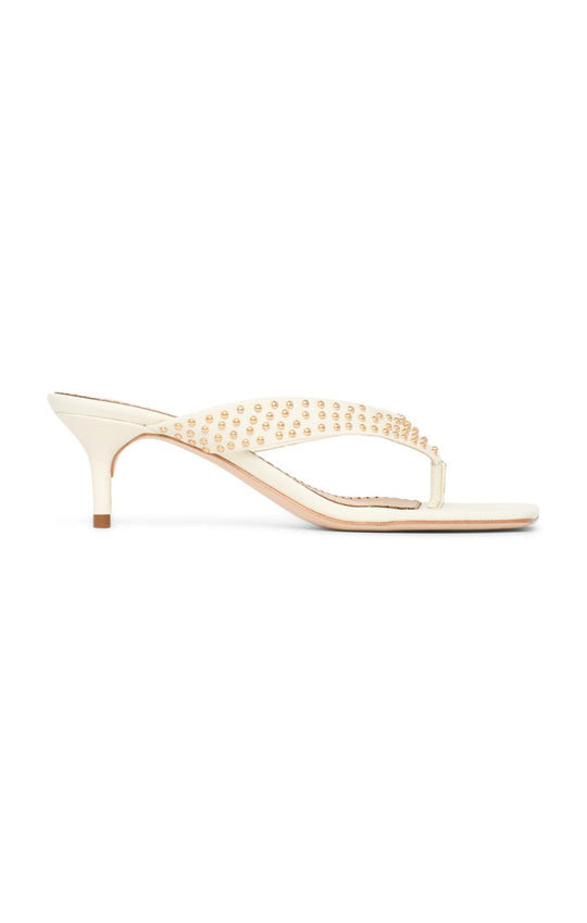 Frankie Studded Leather Kitten Heel Sandal
