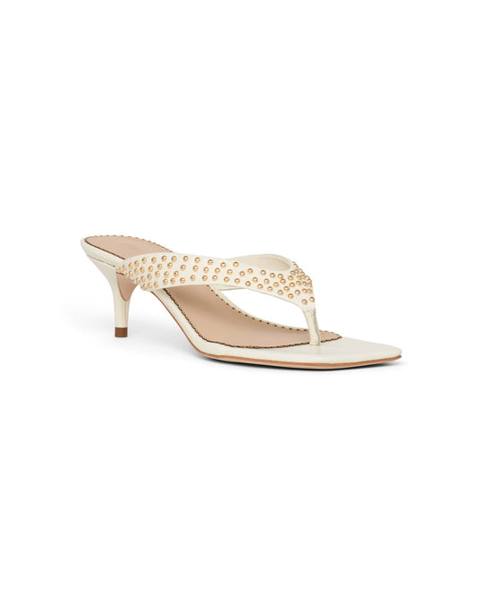 Frankie Studded Leather Kitten Heel Sandal