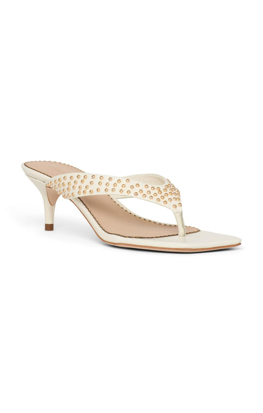 Frankie Studded Leather Kitten Heel Sandal