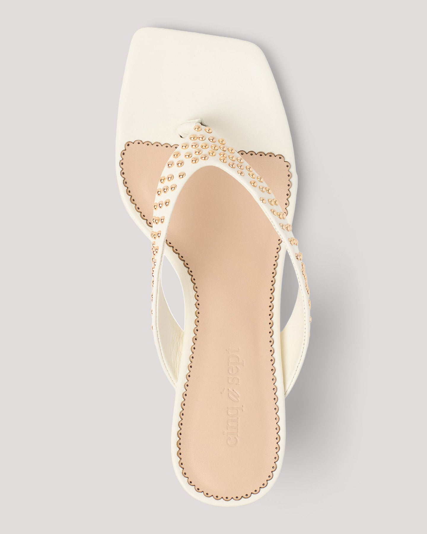 Frankie Studded Leather Kitten Heel Sandal