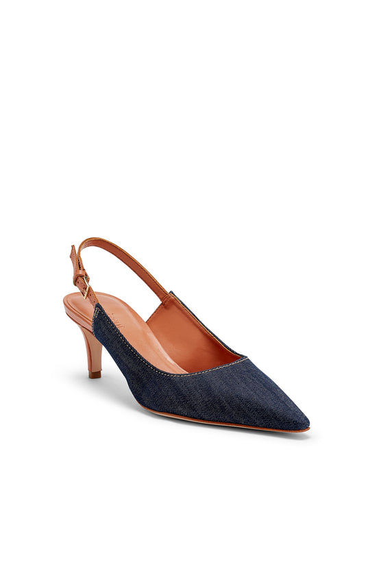 Sylvie Denim Slingback Pump