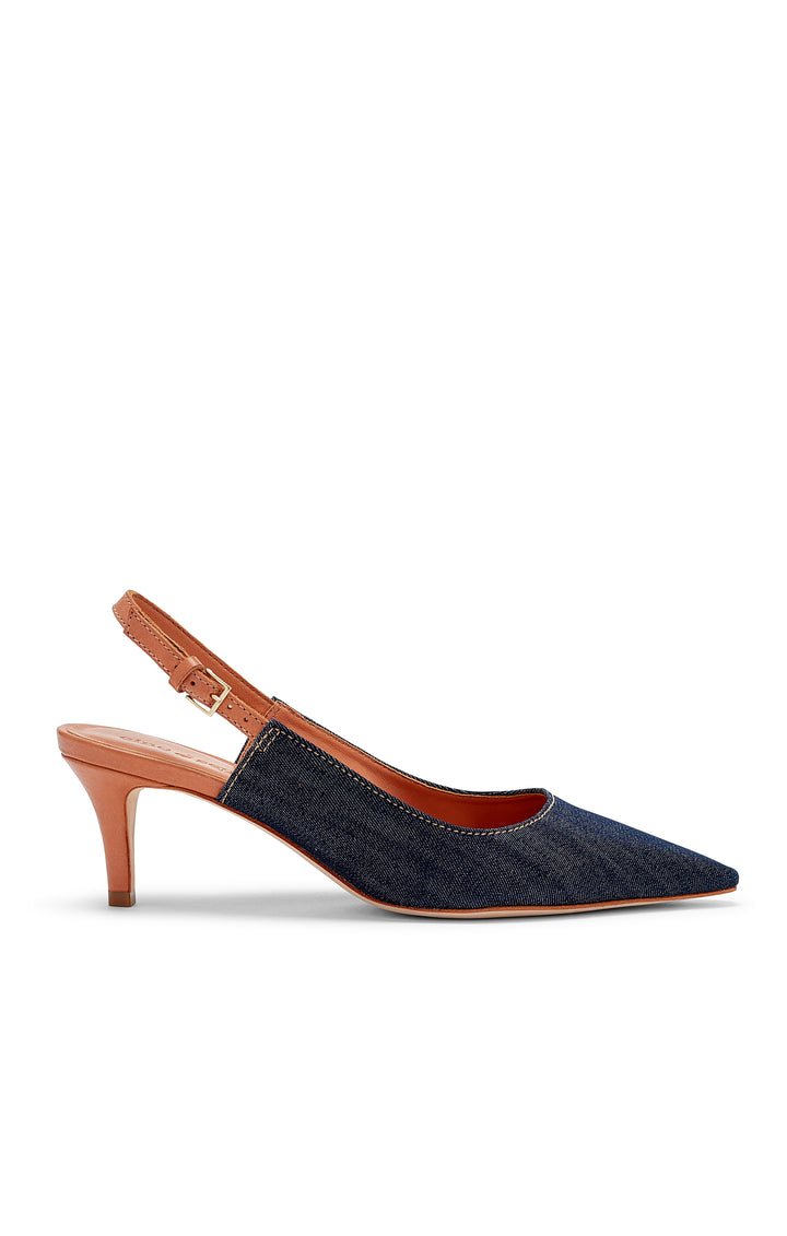 Sylvie Denim Slingback Pump – Cinq à Sept