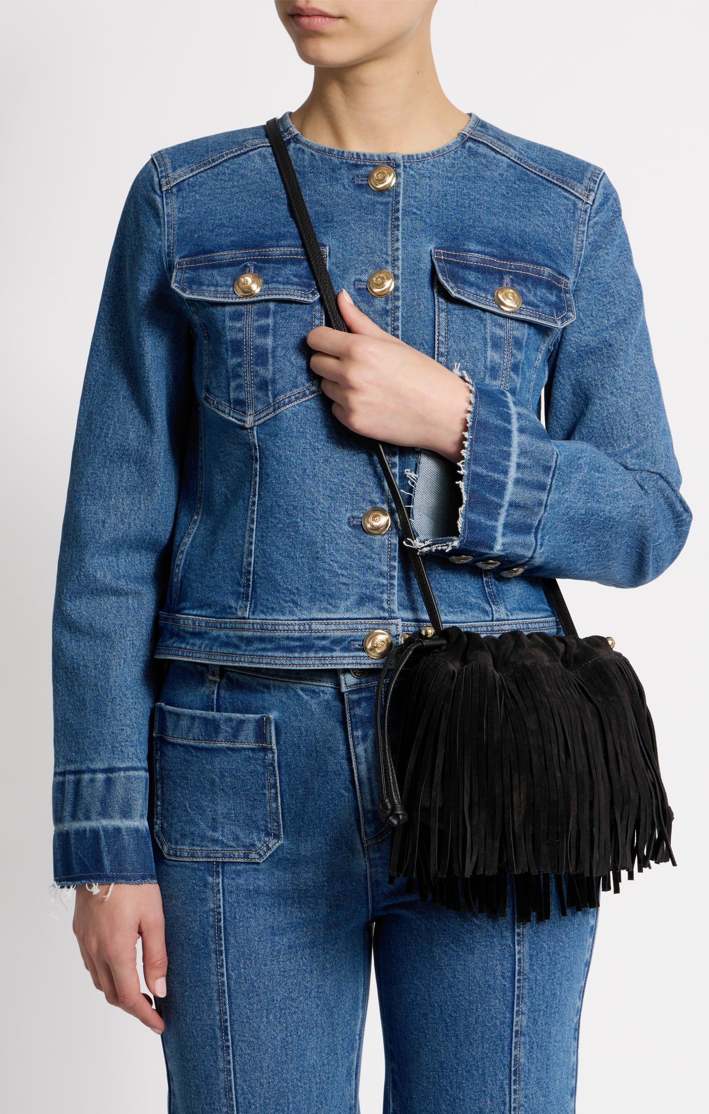 Strathberry Charlotte Drawstring Suede
