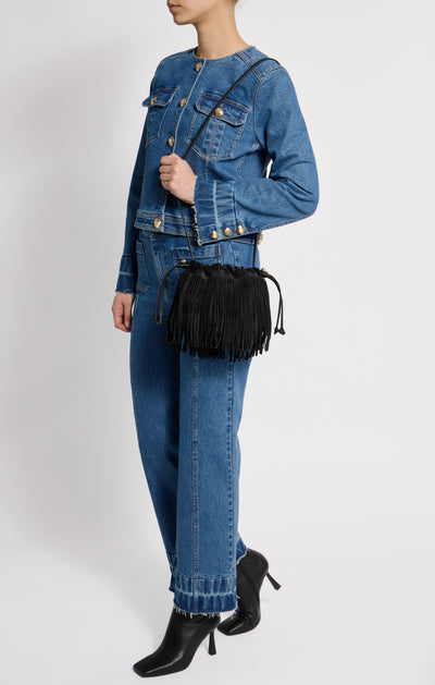 Strathberry Charlotte Drawstring Suede