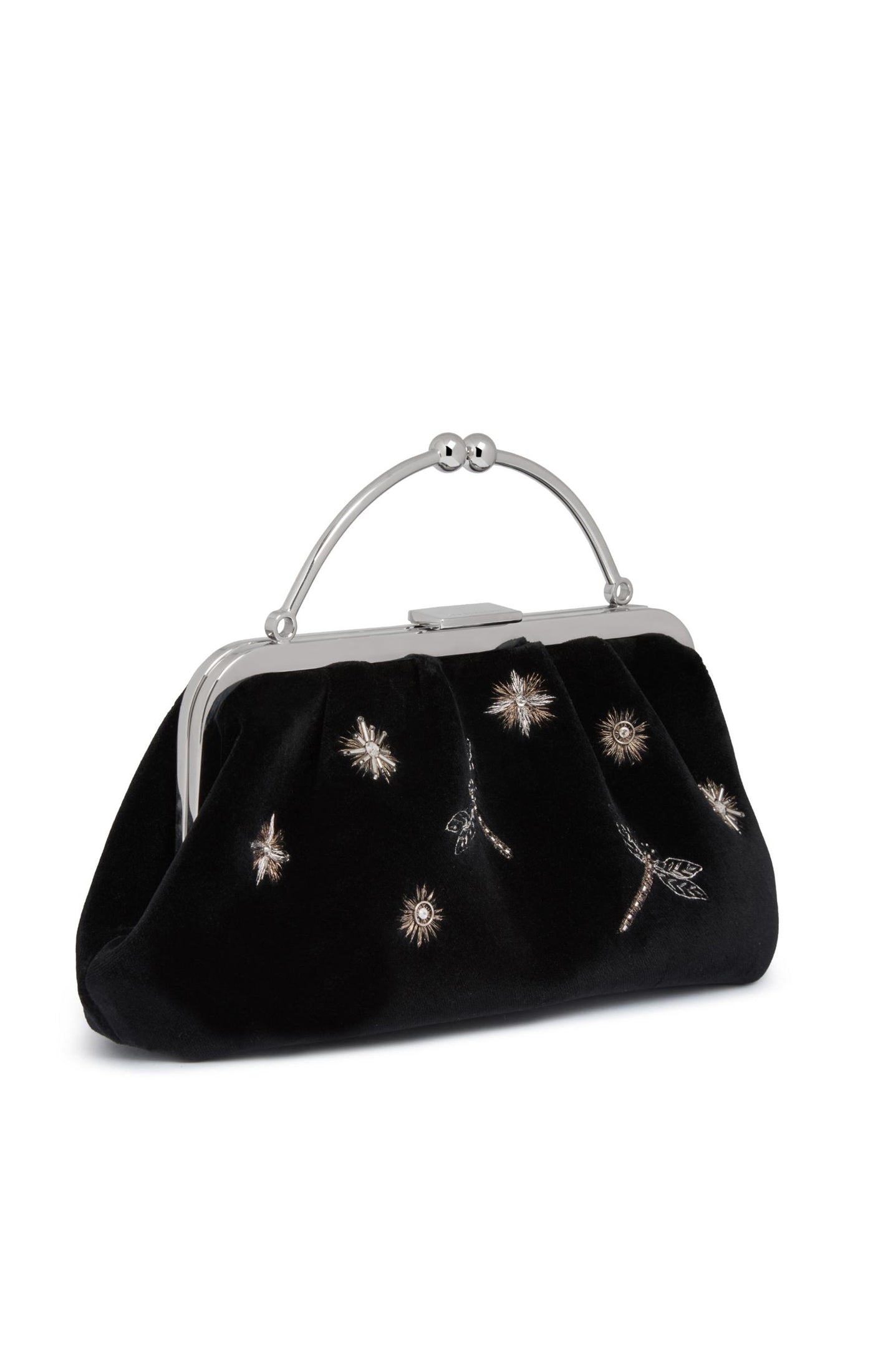 Strathberry Frame Clutch Embroidered Velvet