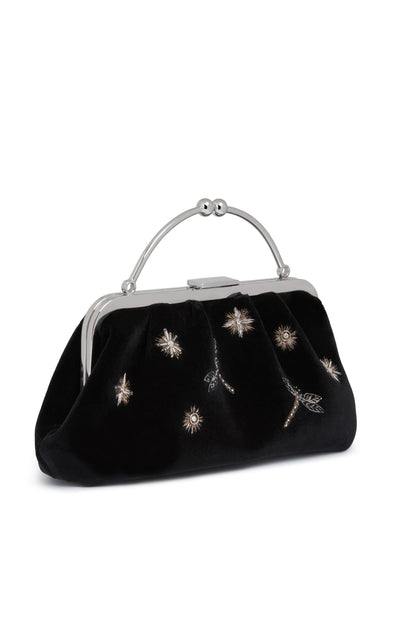 Strathberry Frame Clutch Embroidered Velvet