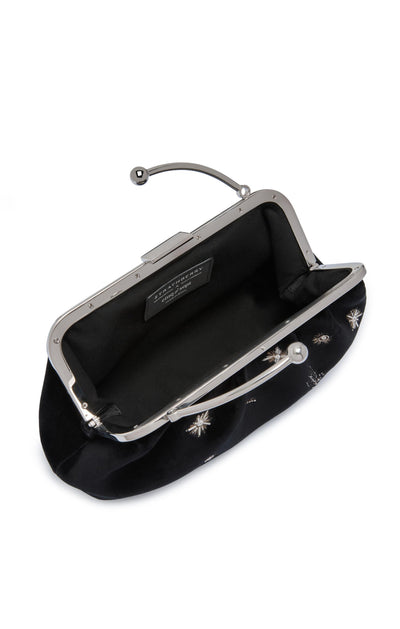 Strathberry Frame Clutch Embroidered Velvet