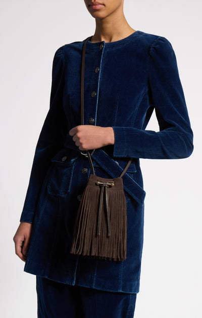 Strathberry Osette Midi Suede Pouch