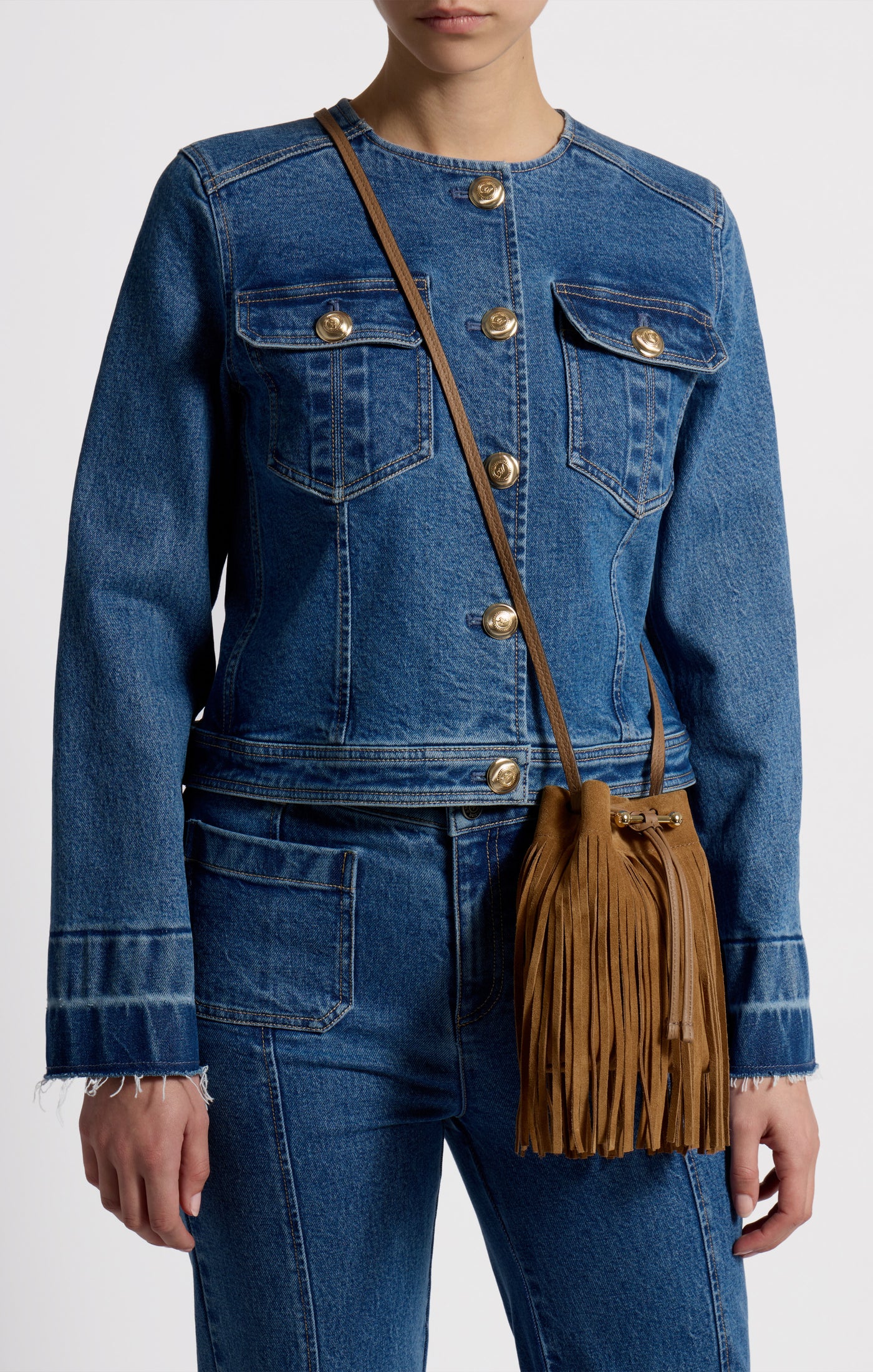 Strathberry Osette Midi Suede Pouch