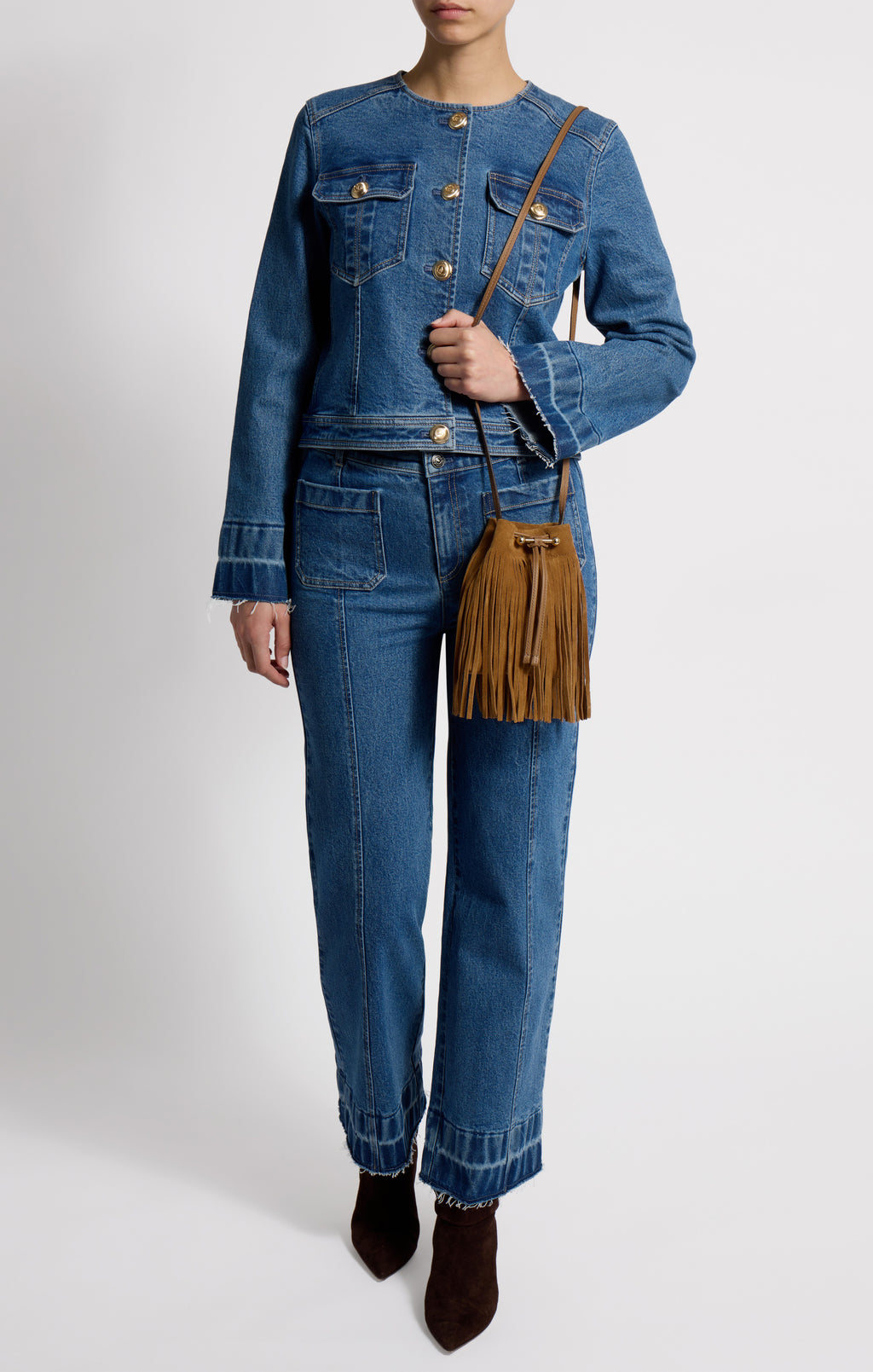 Strathberry Osette Midi Suede Pouch