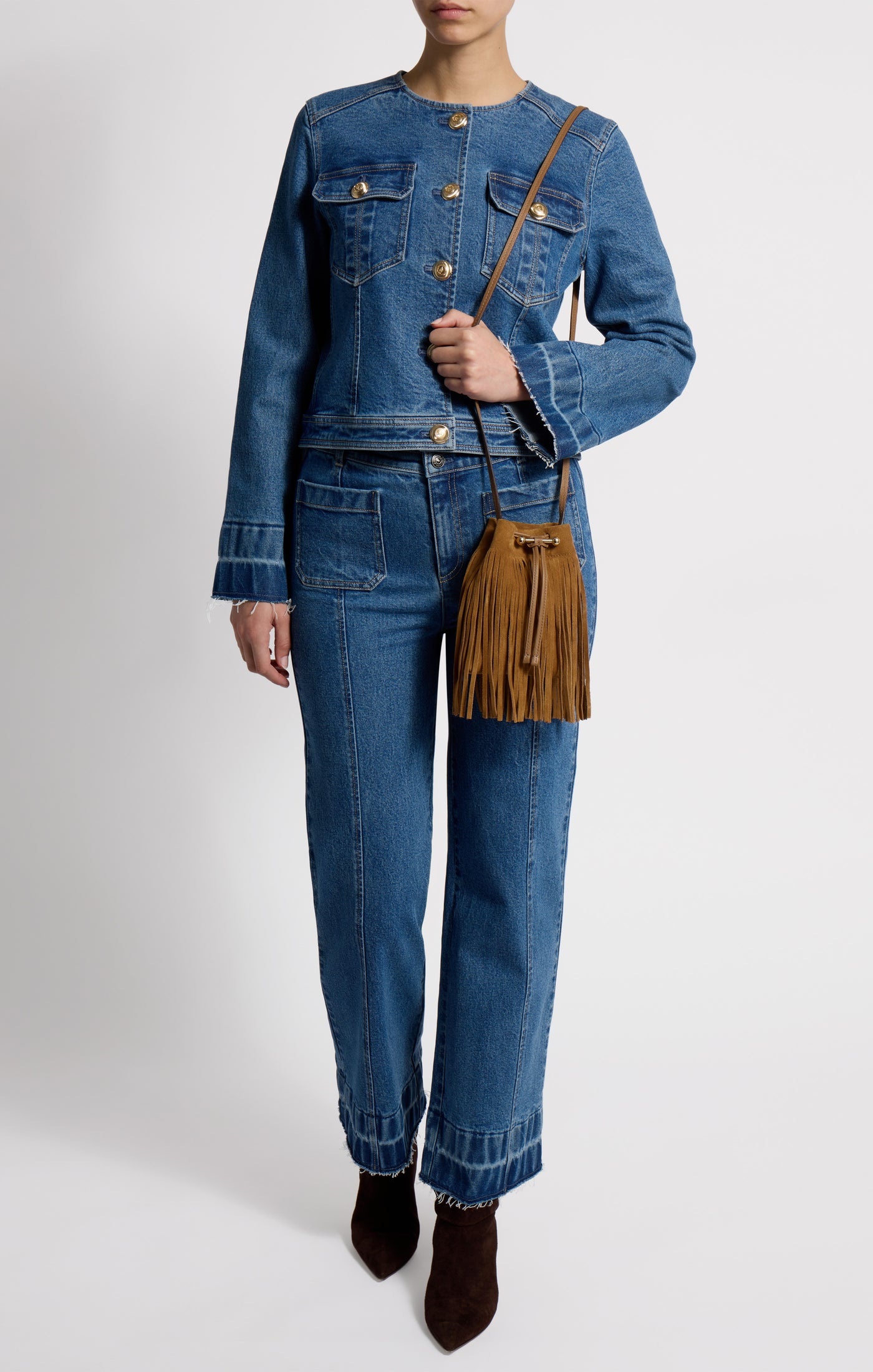 Strathberry Osette Midi Suede Pouch