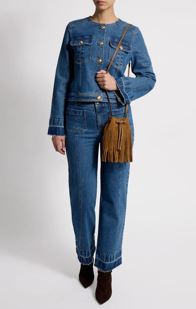 Strathberry Osette Midi Suede Pouch