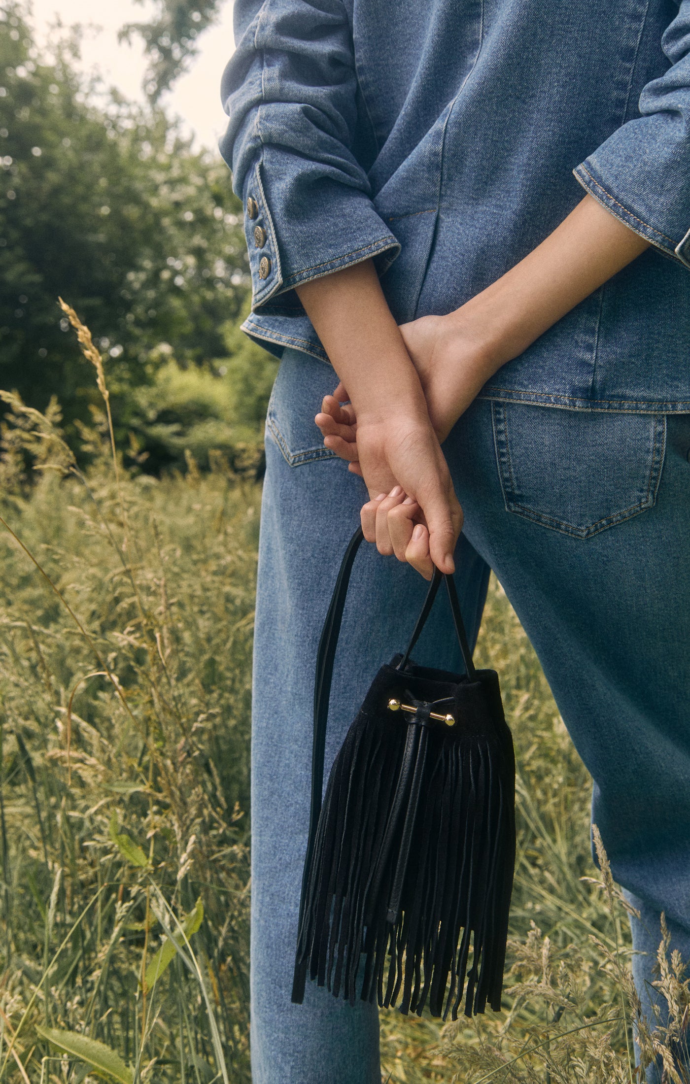 Strathberry Osette Midi Suede Pouch