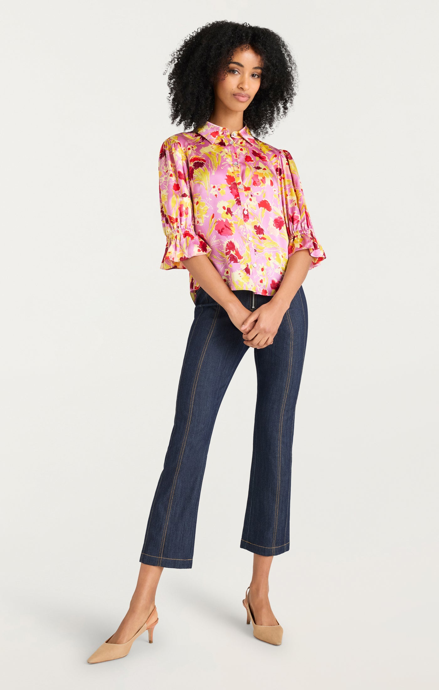 Tossed Floral Fiona Top