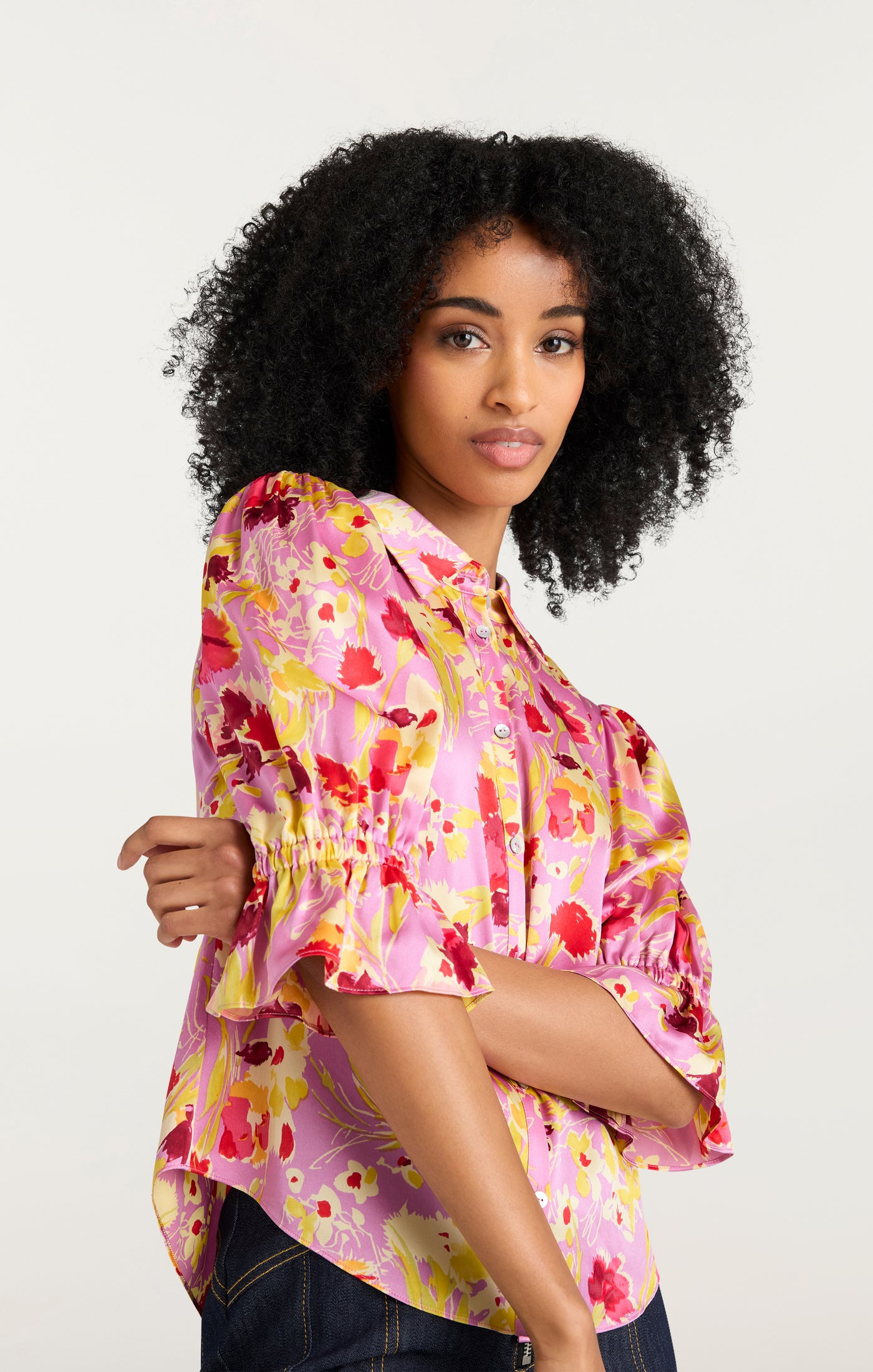 Tossed Floral Fiona Top