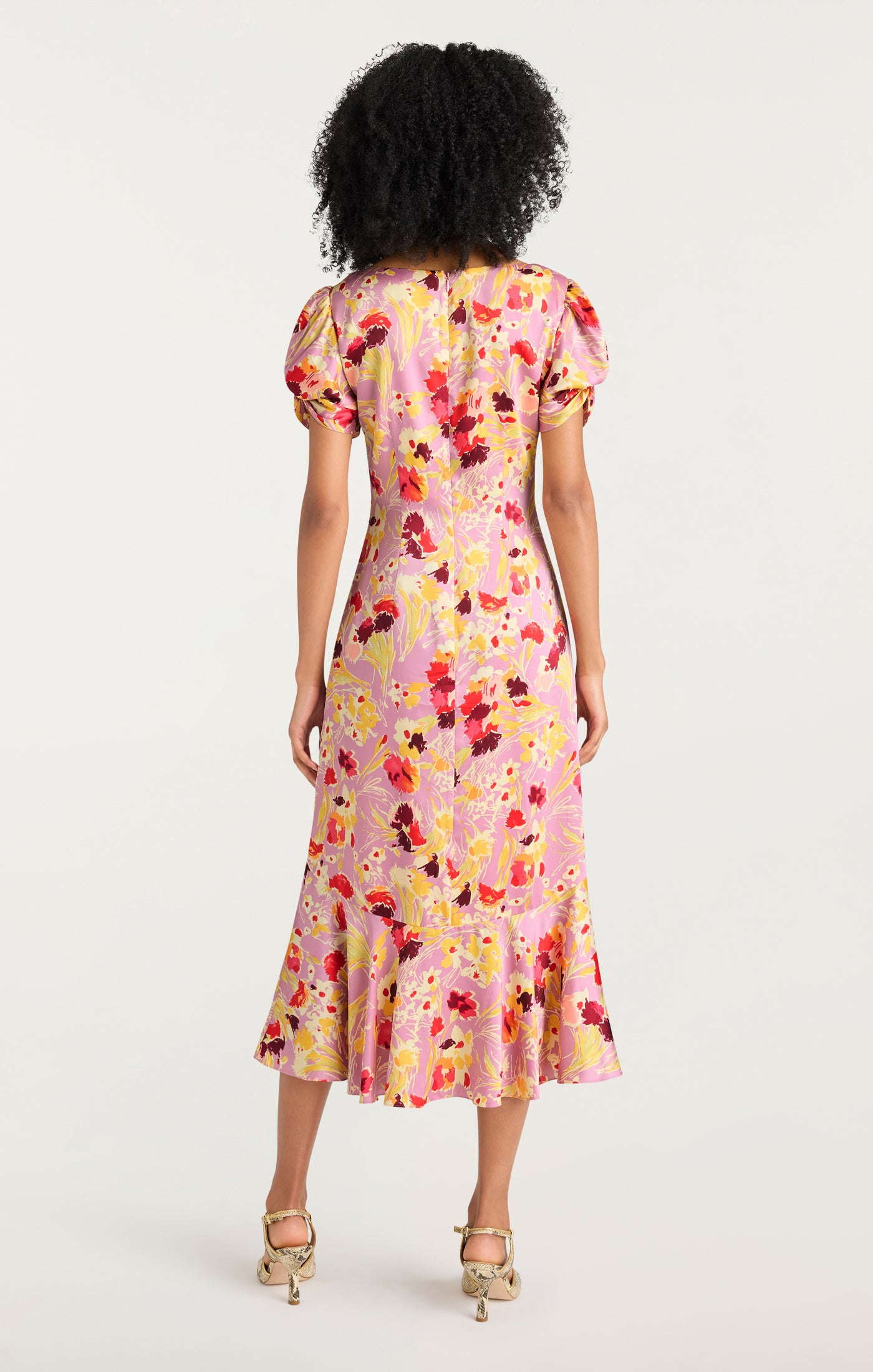 Tossed Floral Walker Dress