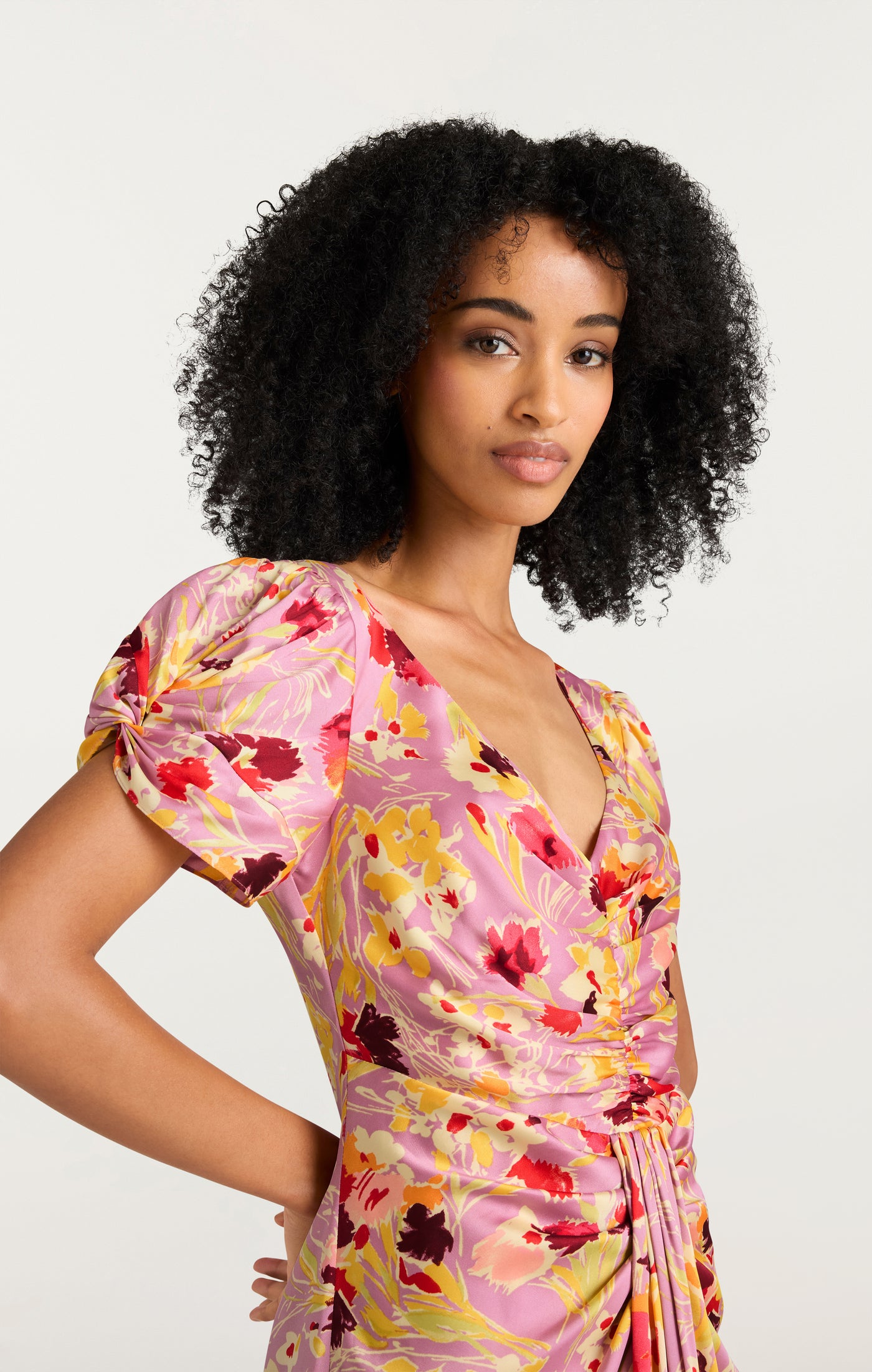 Tossed Floral Walker Dress