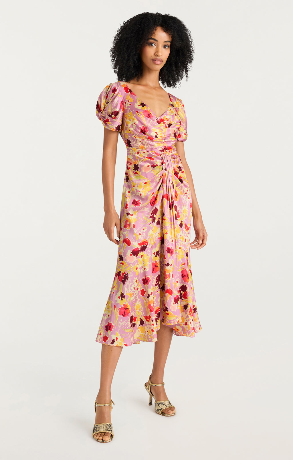 Tossed Floral Walker Dress