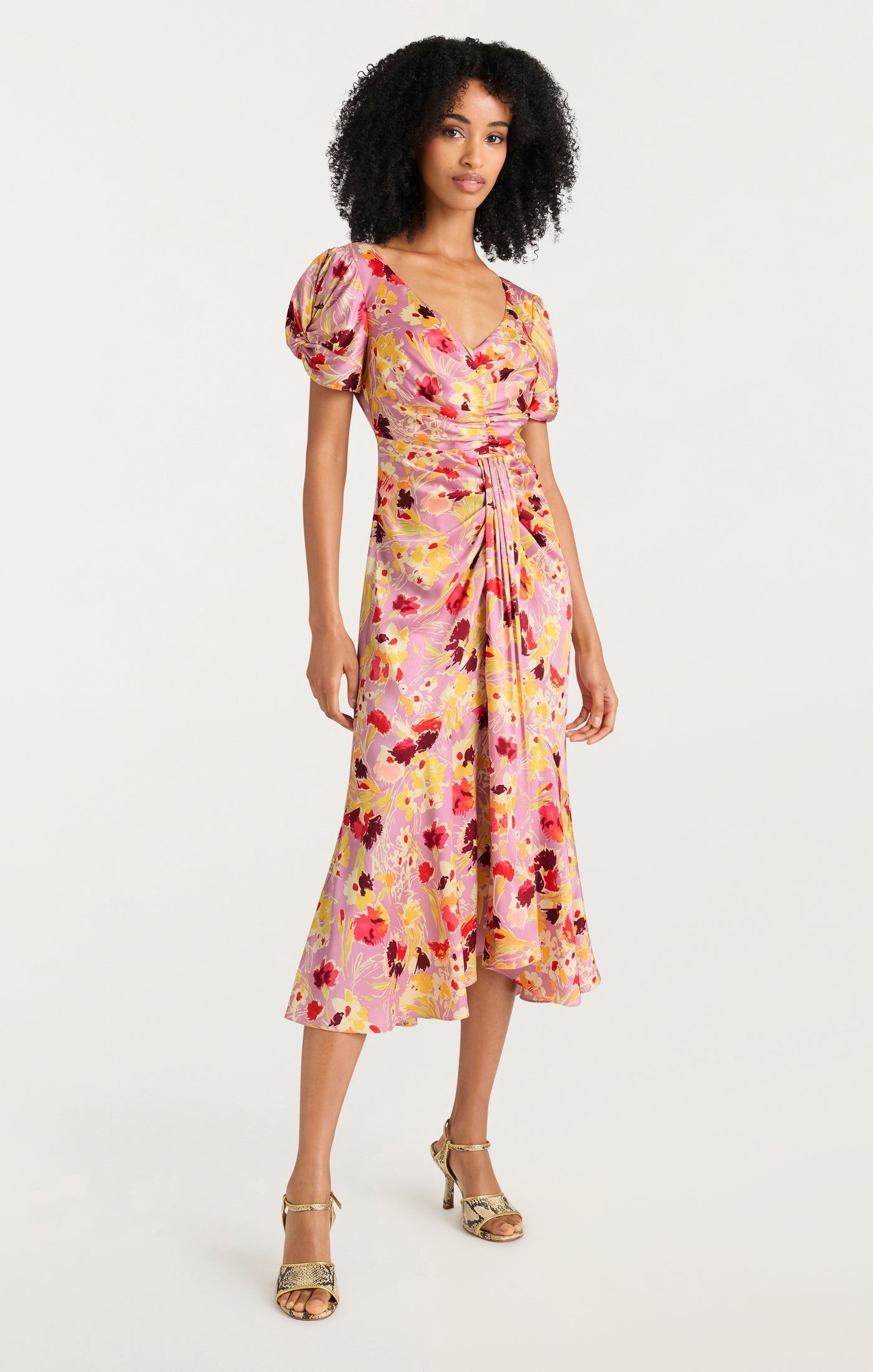 Tossed Floral Walker Dress