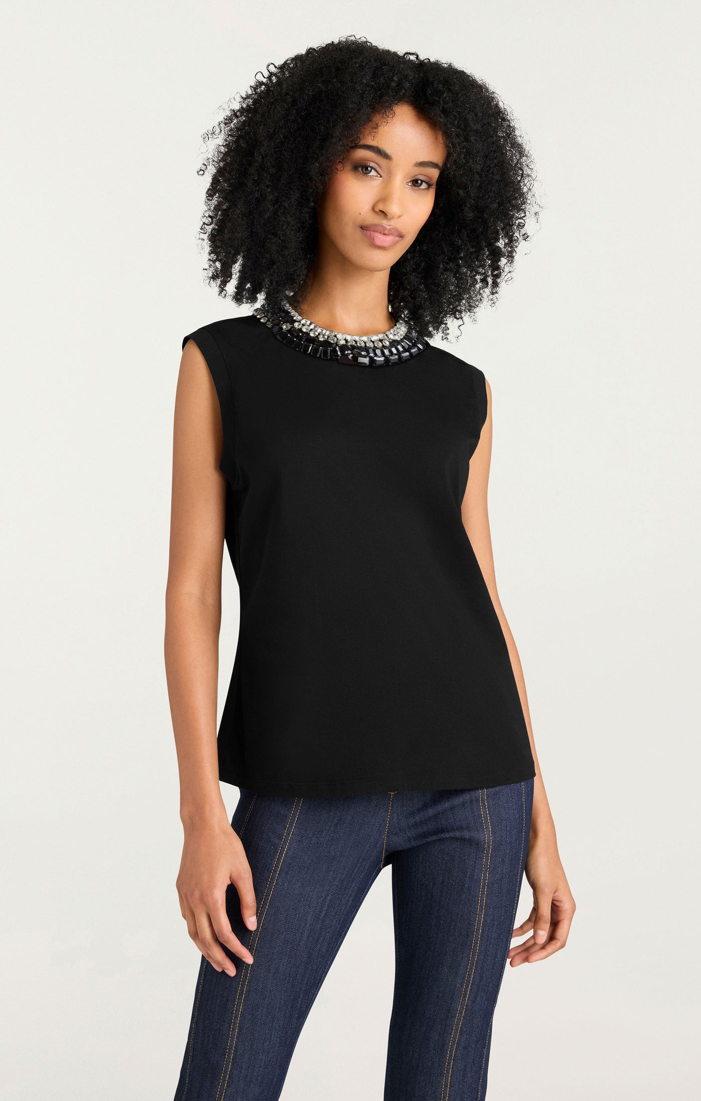 Chunky Rhinestone Embellished Tee