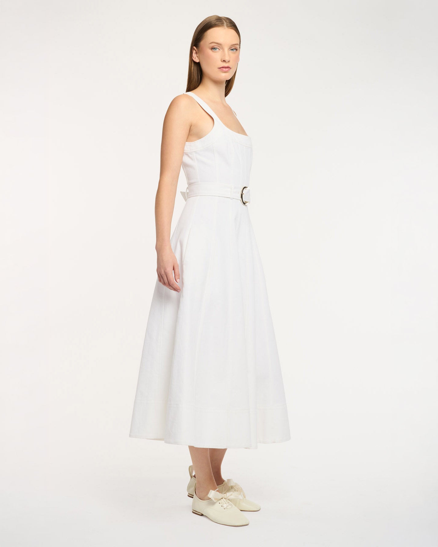 Cinq à Sept Women's Cambree Belted Denim Midi-Dress - White