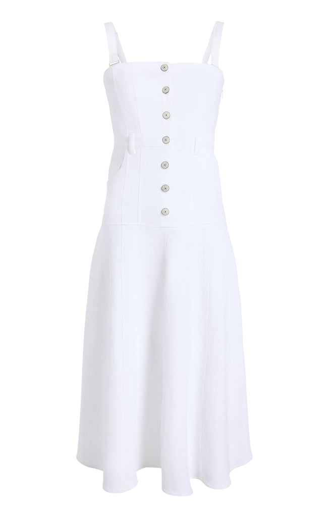 cinq a sept white denim dress CINQ A SEPT | White Denim Cambree Dress