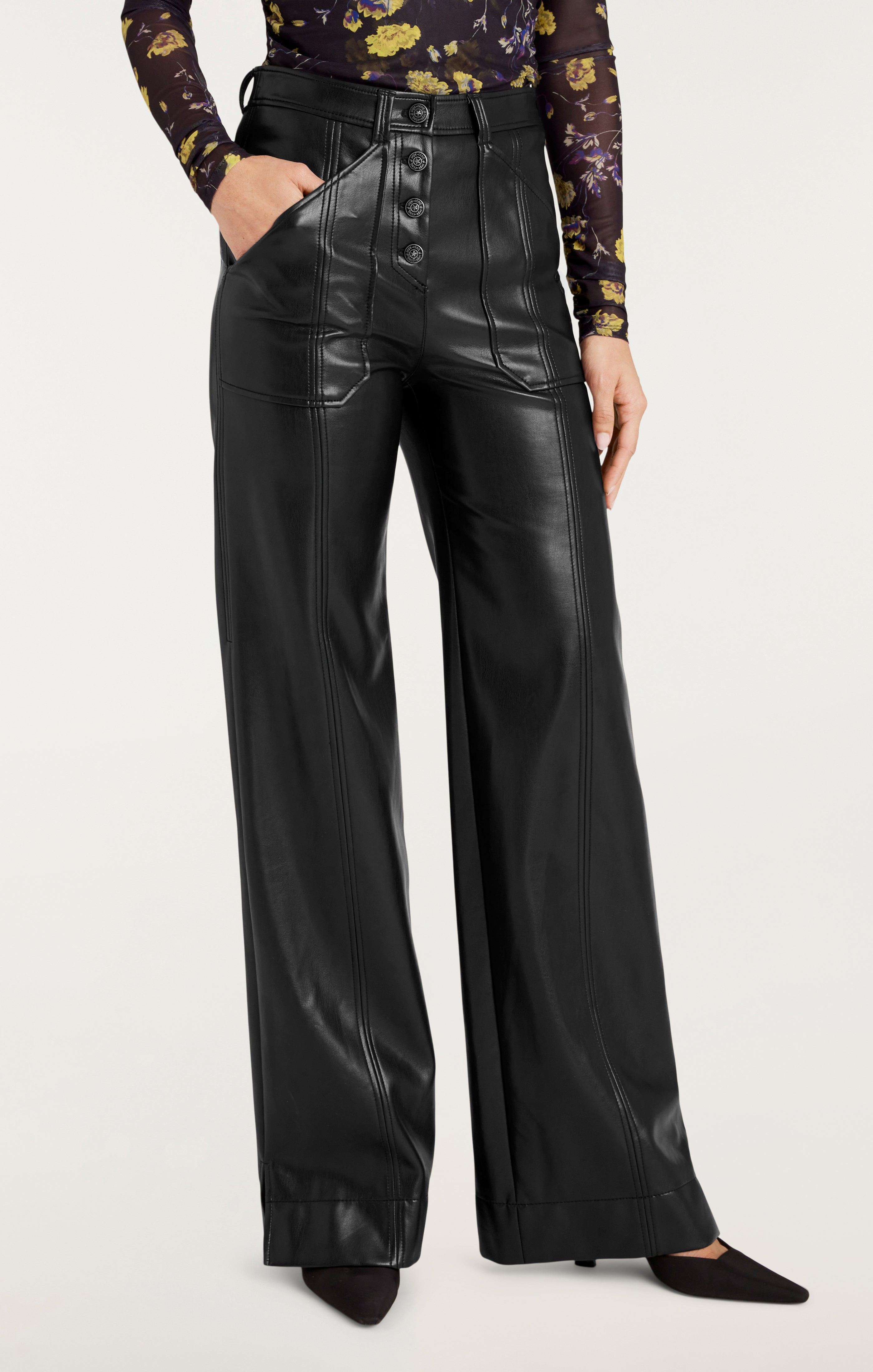 Vegan Leather Long Benji Pant – Cinq à Sept