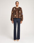Jewel Clusters Faux Mink Benson Coat