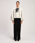 Satin Bow Faux Mink Benson Coat