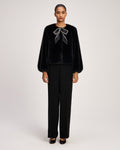 Satin Bow Faux Mink Benson Coat