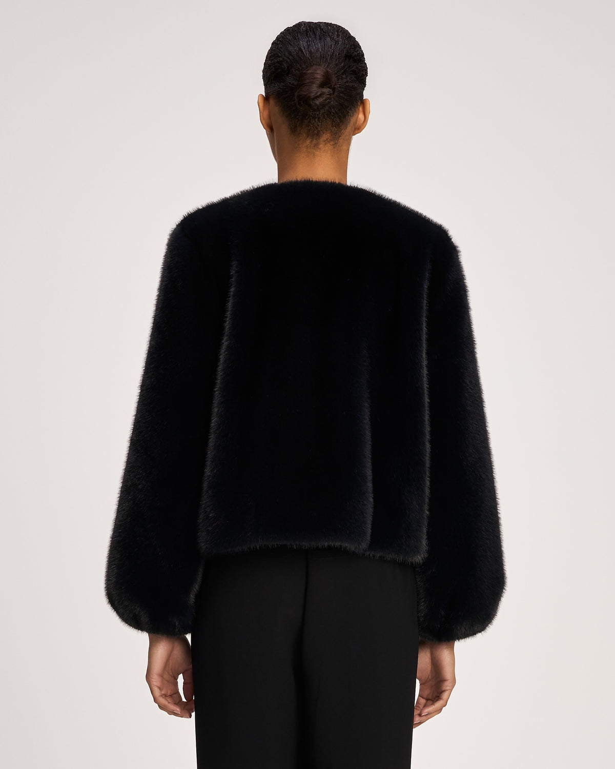 Satin Bow Faux Mink Benson Coat