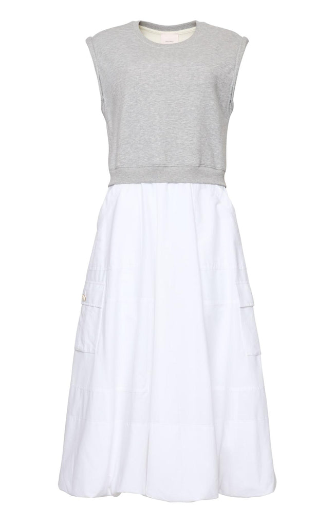 Cinq à Sept Parker Mixed Media Dress | Grey | Size L