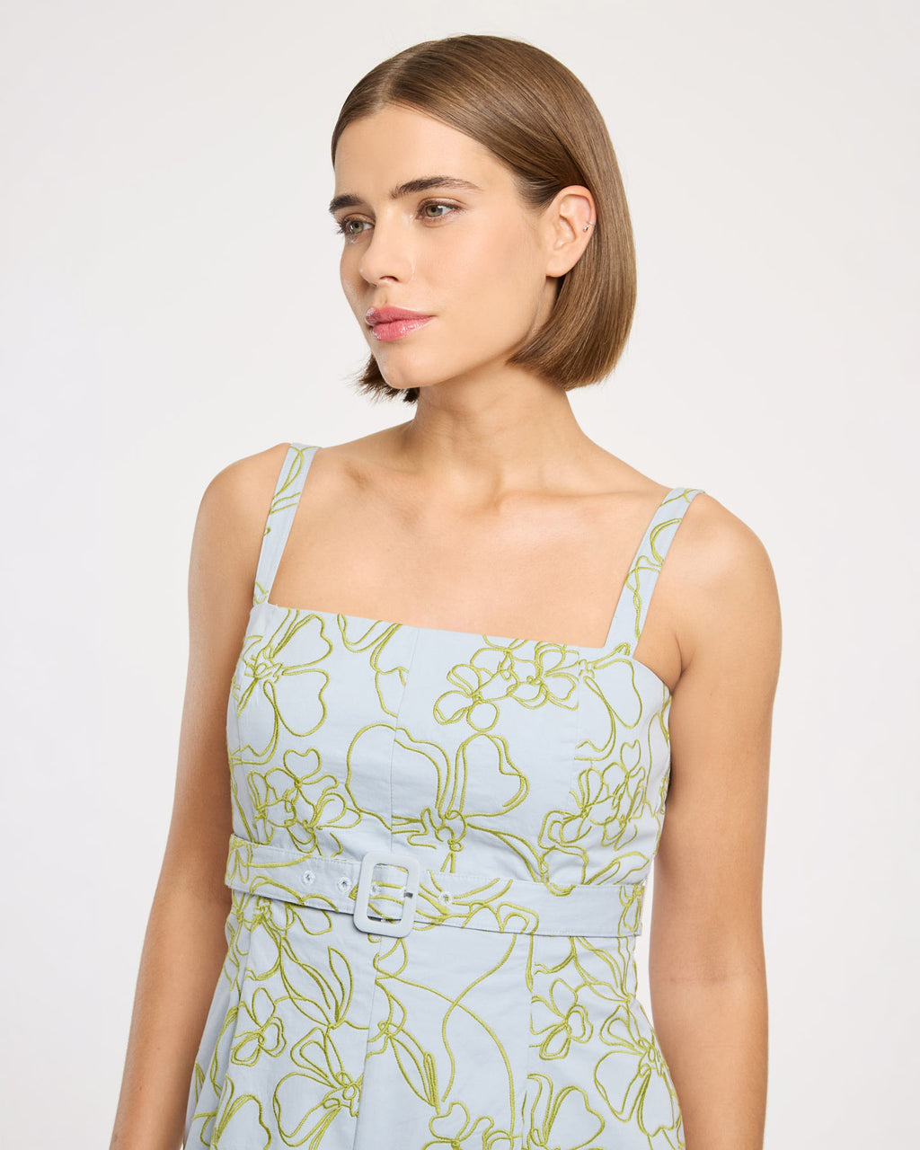 Embroidered Malva Floral Tonya Dress