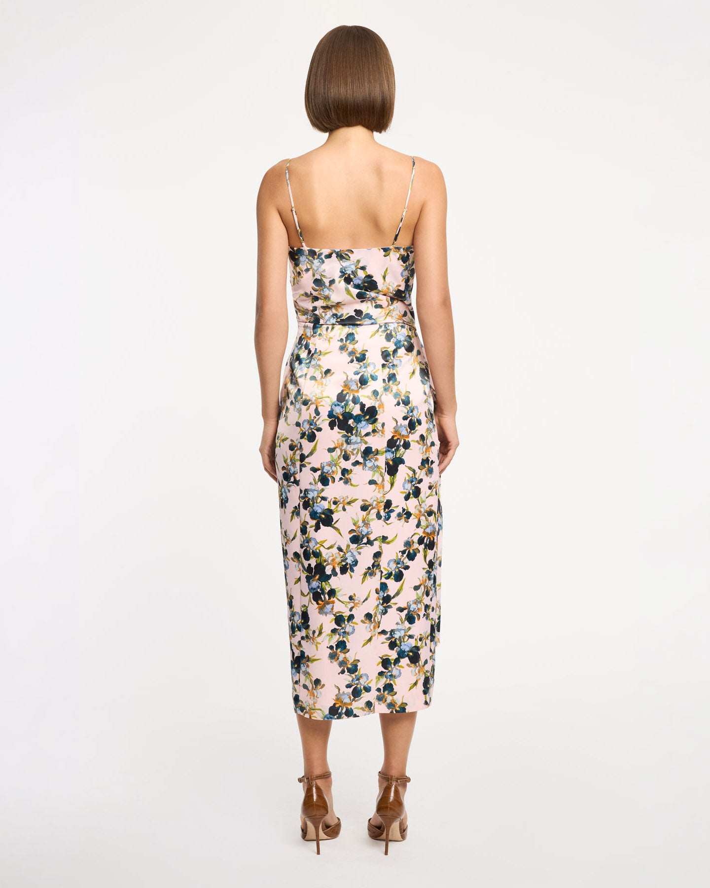 Cinq à Sept Women's Tilsa Trailing Iris Draped Cocktail Dress - Rosy Cloud Multi