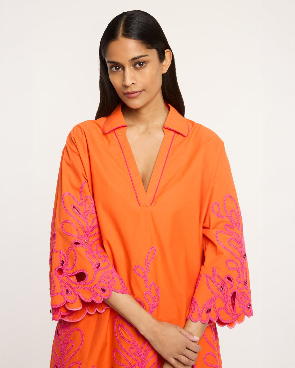 Paisley Bloom Embroidered Arcia Kaftan
