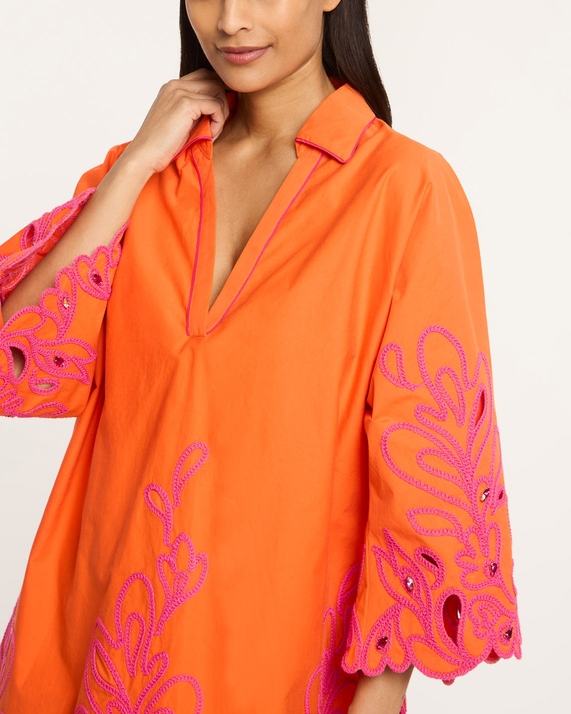 Paisley Bloom Embroidered Arcia Kaftan