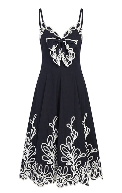 Cinq A Sept Women's Paisley Bloom Embroidered Dress - Blue - Size 12 Cinq A Sept Women's Paisley Bloom Embroidered Dress - Blue - Size 12