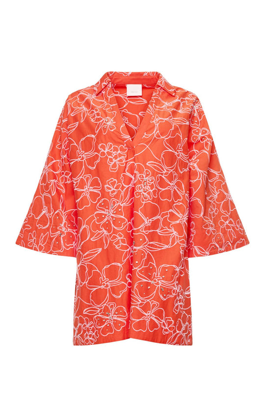 Embroidered Poplin Arcia Kaftan