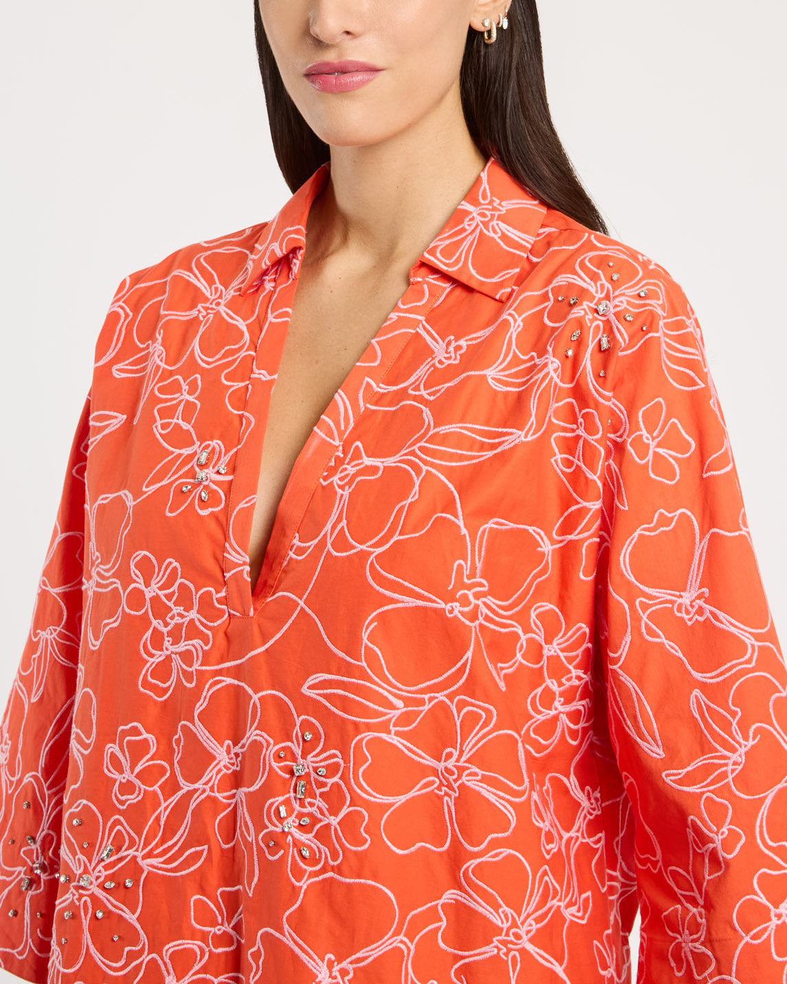 Embroidered Poplin Arcia Kaftan