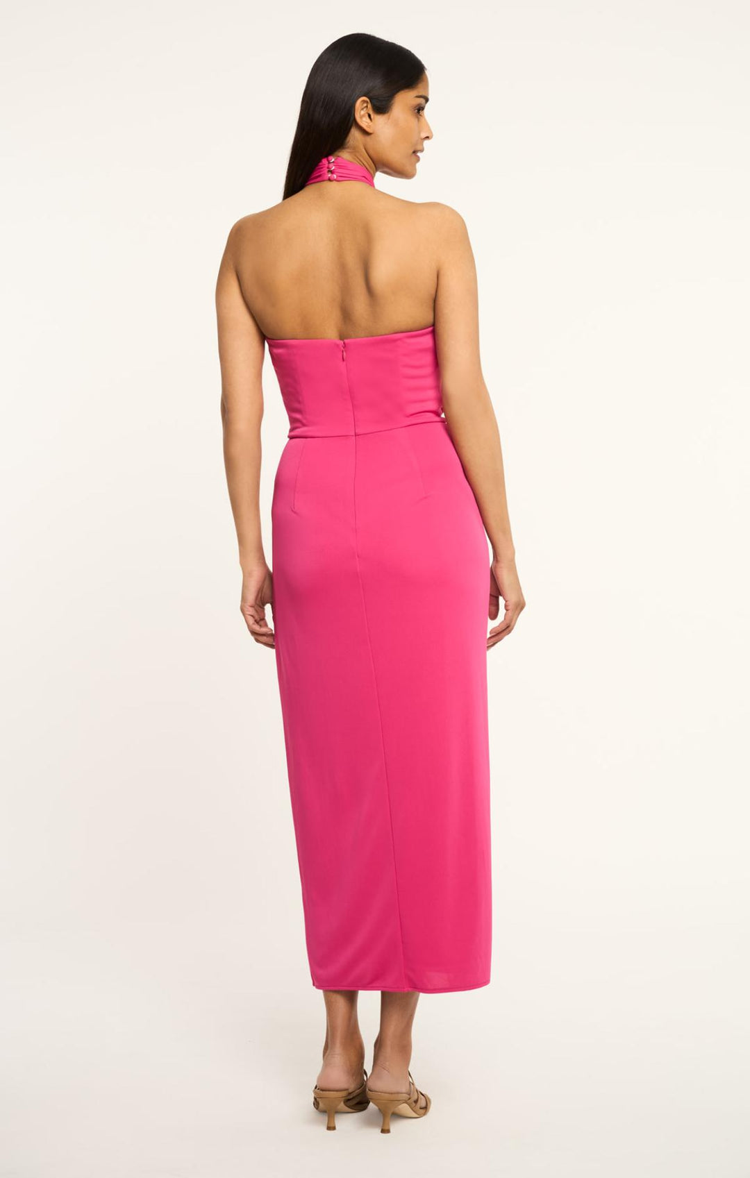 cinq à sept kaily twist halter midi dress Cinq a Sept Women's Bangle Kaily Dress - Pink - Size 2