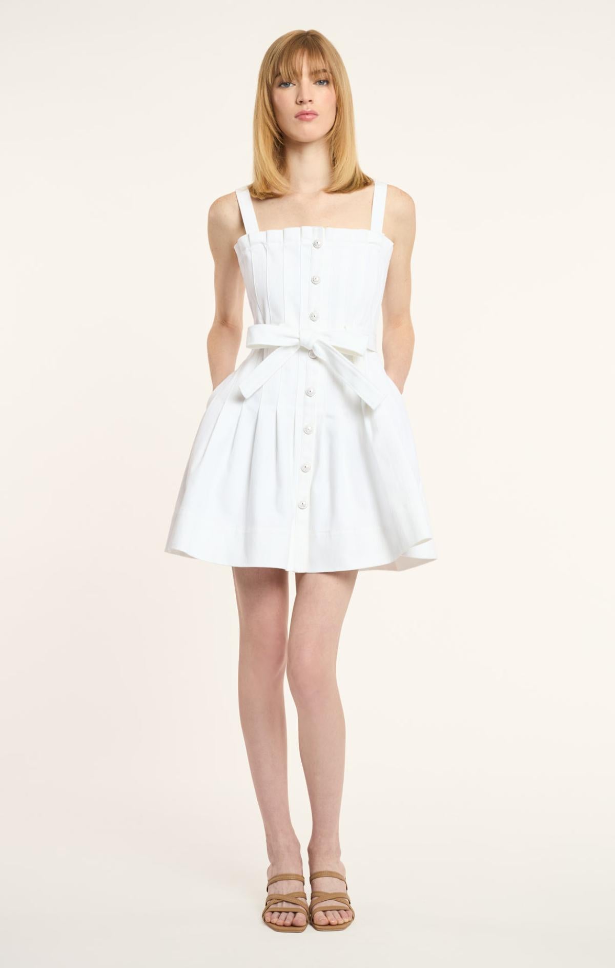 cinq a sept white denim dress Cinq A Sept Women's White Denim Lenessa Dress - White