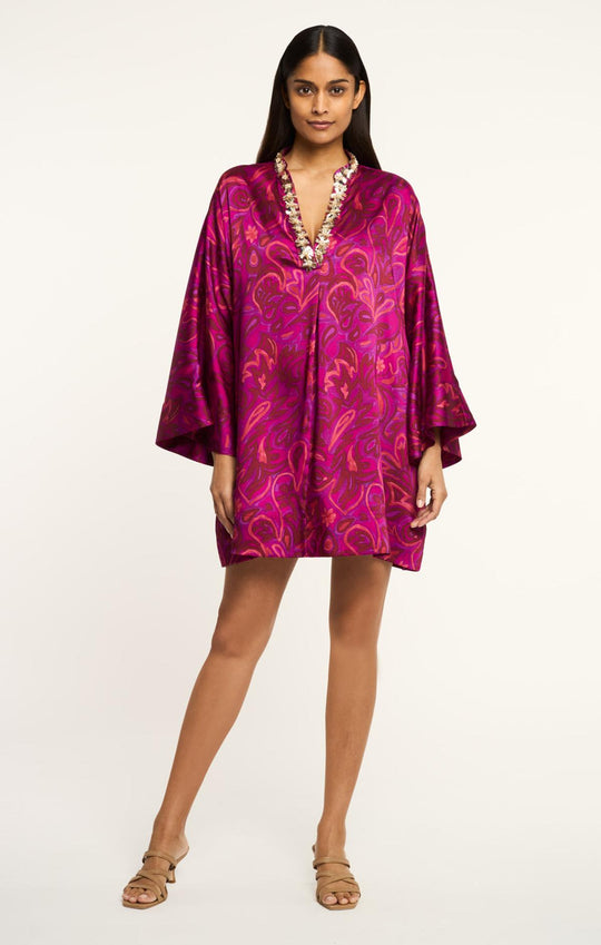 Paisley Bloom Collarless Arcia Kaftan