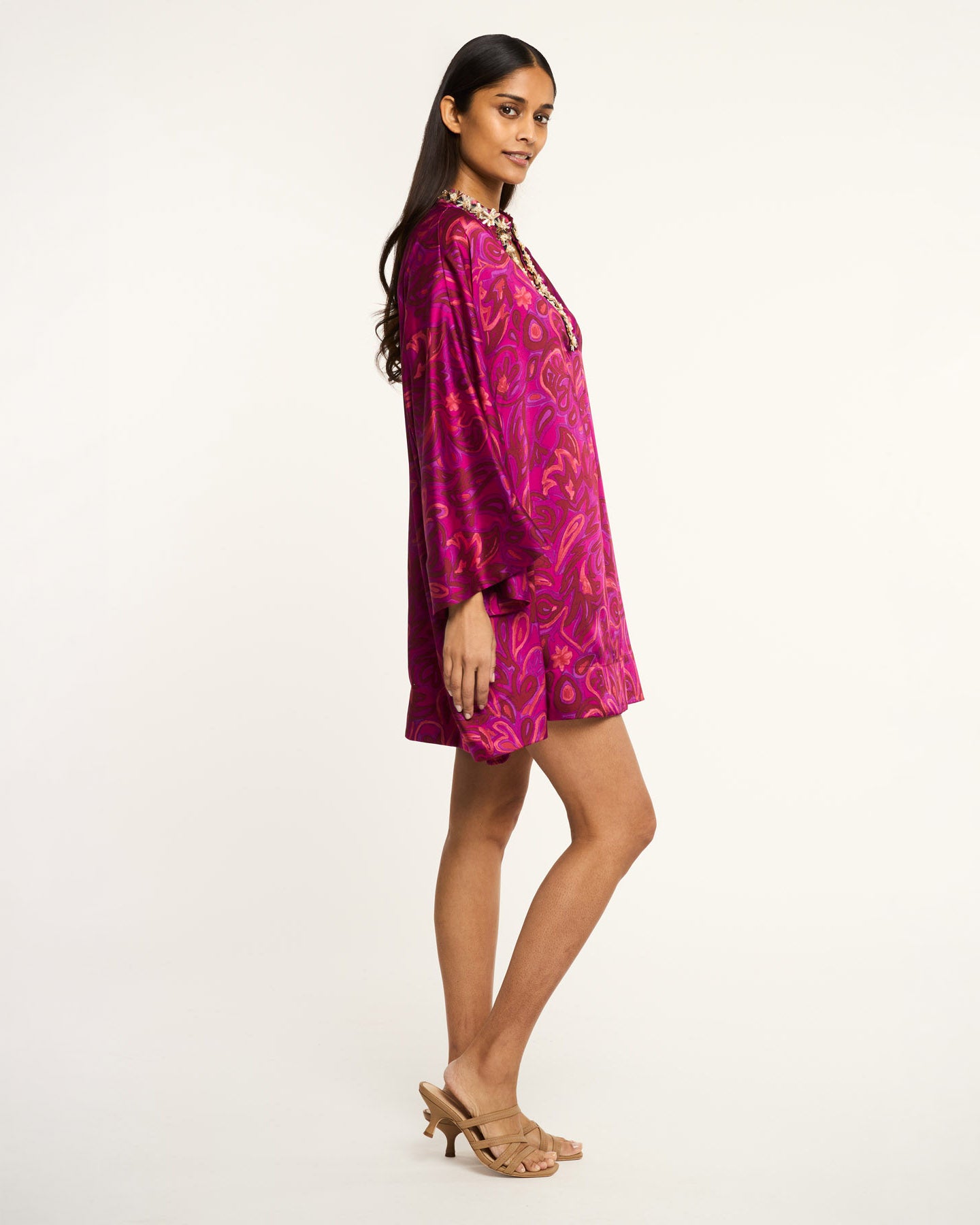 Paisley Bloom Collarless Arcia Kaftan