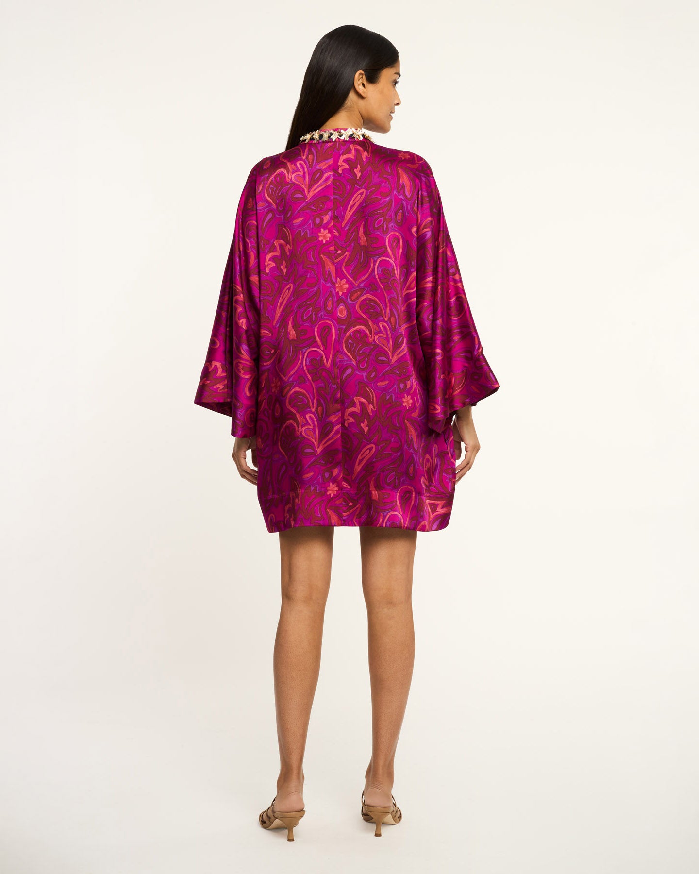 Paisley Bloom Collarless Arcia Kaftan
