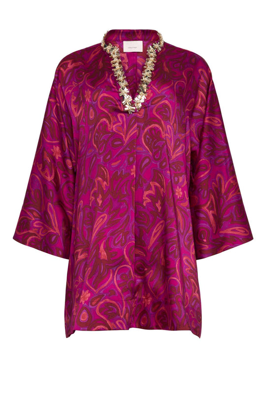 Paisley Bloom Collarless Arcia Kaftan