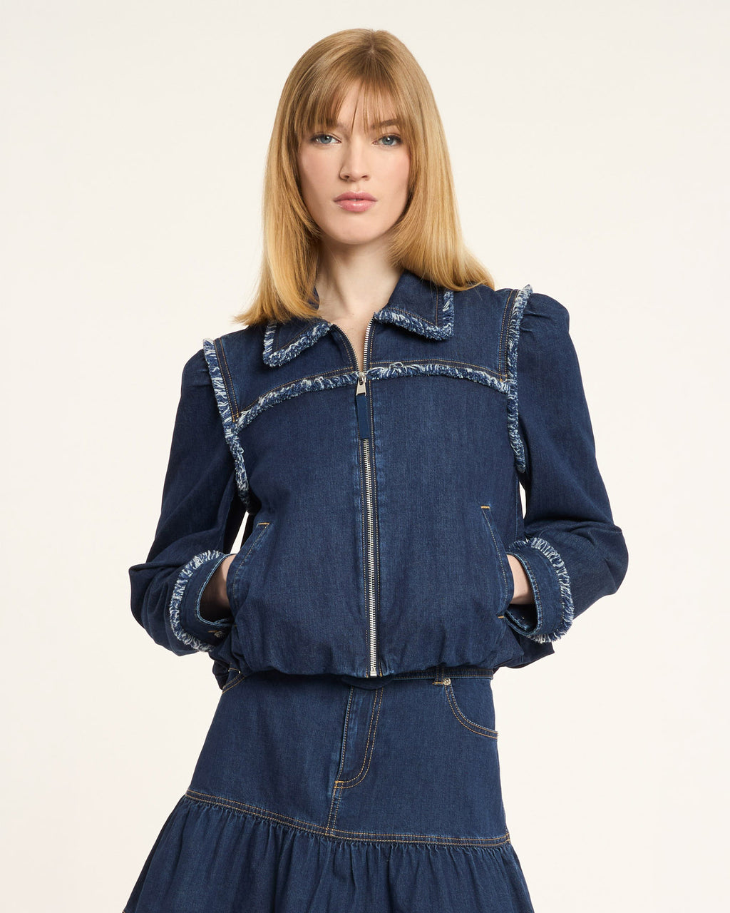 Bicolor Fringe Indria Jacket