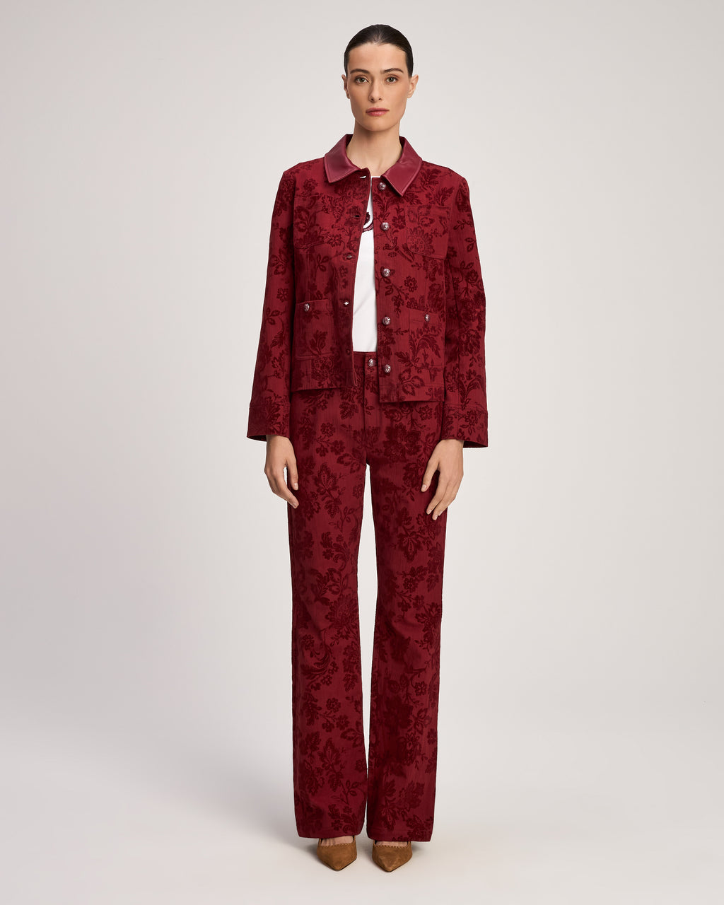Paisley Flocked Dalton Jean Jacket