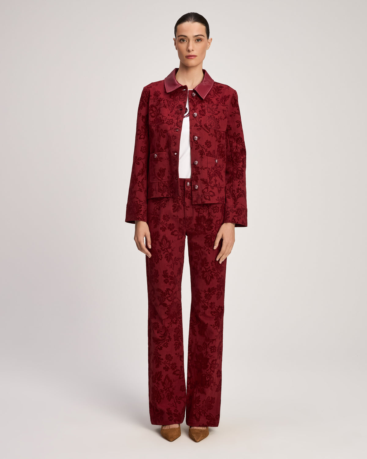 Paisley Flocked Dalton Jean Jacket